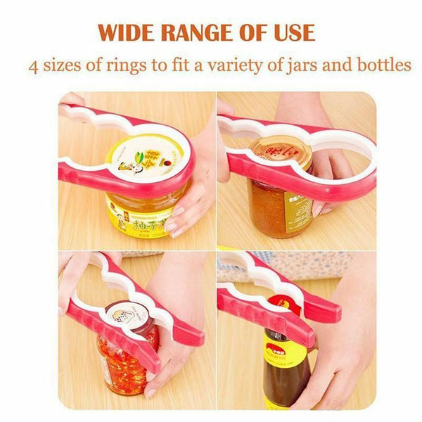 New anti skid Multi-Use Handy Grip Rubber Plastic Jar 4 Sizes Bottle Opener Tool