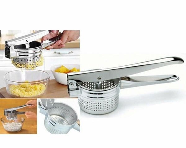 New Stainless Steel Hand Held Potato Ricer Masher Fruit Vegetable Juicer Puree