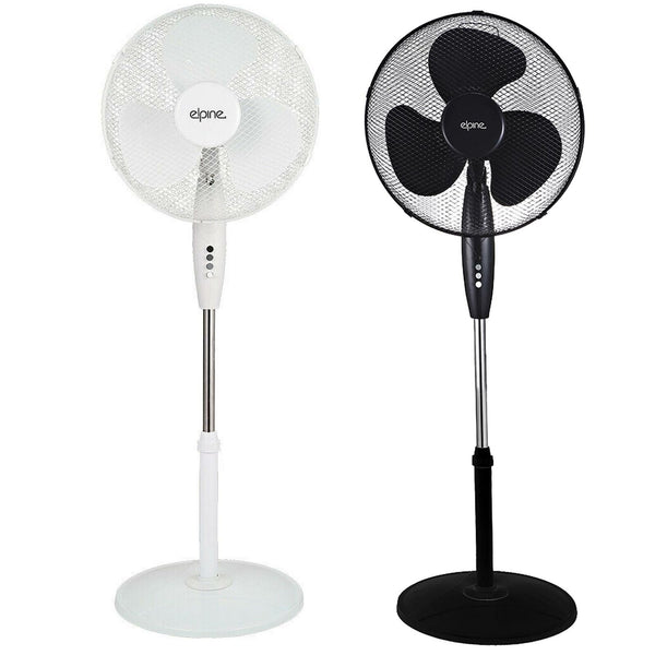 New 16" Oscillating Stand Fan Indoor Round Base 3 Speed Levels Grill Summer