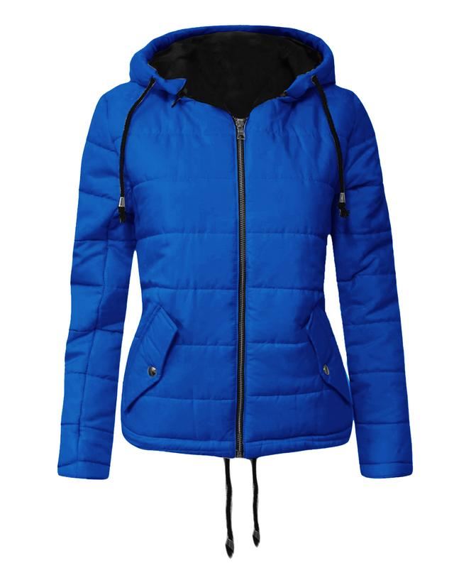 Long Sleeve Quilted Puffer Padded Hooded Warm Bubble Ladies Women Coat Jacket