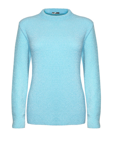 Crew Neck Soft touch women Jumper Aqua